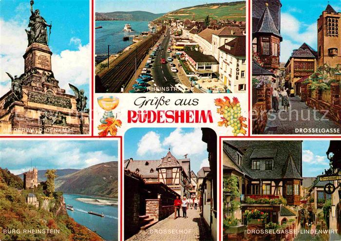 Ruedesheim Rhein Niederwald Denkmal Rheinstrasse Drosselgasse Burg Rheinstein Dr