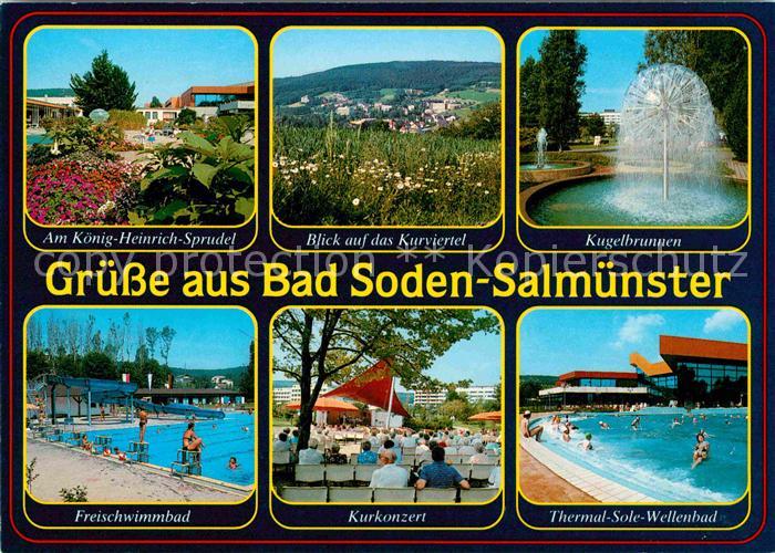 Bad Soden-Salmuenster Koenig Heinrich Sprudel Kurviertel Kugelbrunnen Freischwim