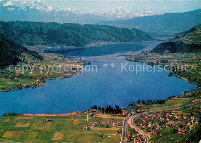 Ossiach mit Julischen Alpen Fliegeraufnahme