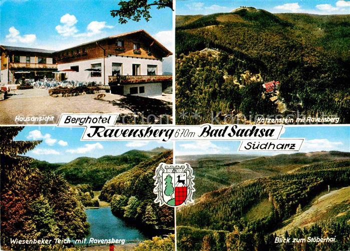 Bad Sachsa Harz Berghotel Ravensberg Hausansicht Katzenstein mit Ravensberg Wies