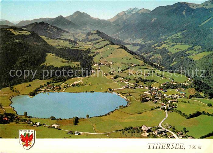 Thiersee Fliegeraufnahme mit Mitterland und Hinterthiersee