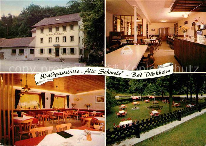 Bad Duerkheim Waldgaststaette Alte Schmelz Gastraum Theke Gartenterrasse
