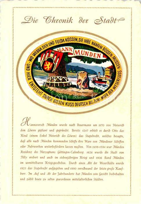 Hann. Muenden Zusammenfluss von Werra und Fulda Stadtchronik