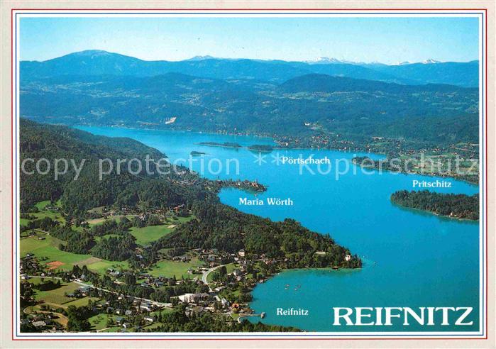 Reifnitz Woerthersee Fliegeraufnahme mit Poertschach und Pritschitz