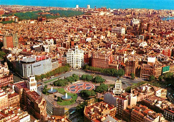 Barcelona Cataluna Plaza de Cataluna Fliegeraufnahme