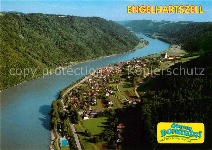 Engelhartszell Donau Oberoesterreich Fliegeraufnahme mit Trappistenkloster Engel