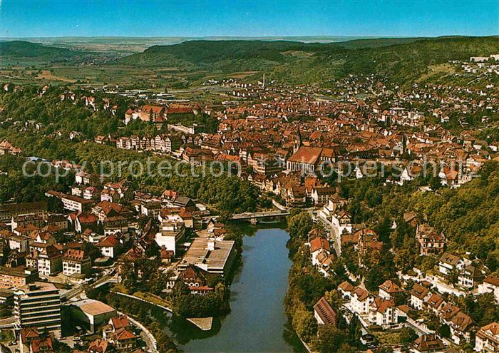 TueBINGEN BW Fliegeraufnahme mit Neckar und Schloss