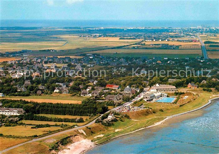 Keitum Sylt Fliegeraufnahme vom Wattenmeer mit Westerland