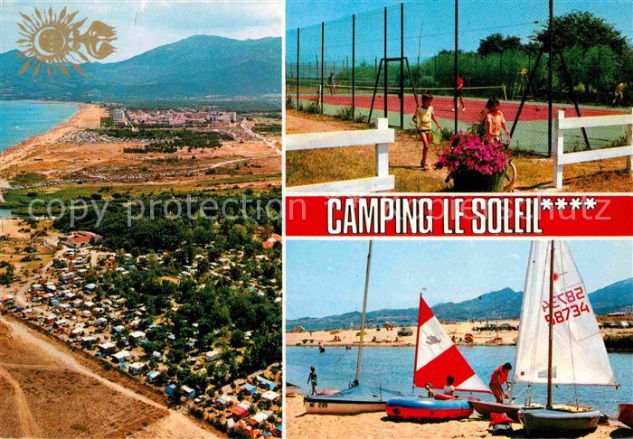 Argeles Plage Camping Le Soleil Tennisplatz Strand