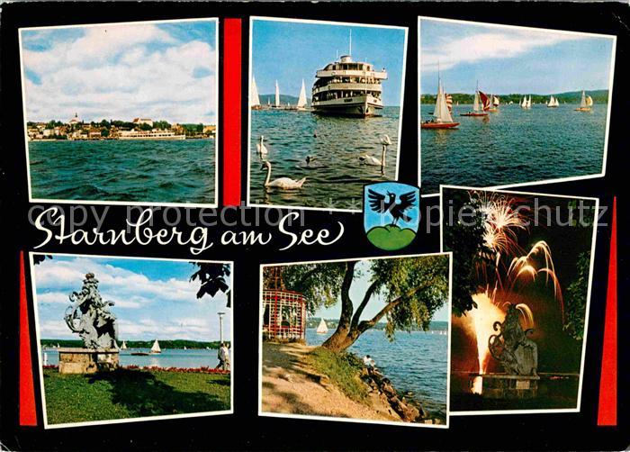 Starnberg Starnbergersee Bayern Teilansichten Faehre Monument