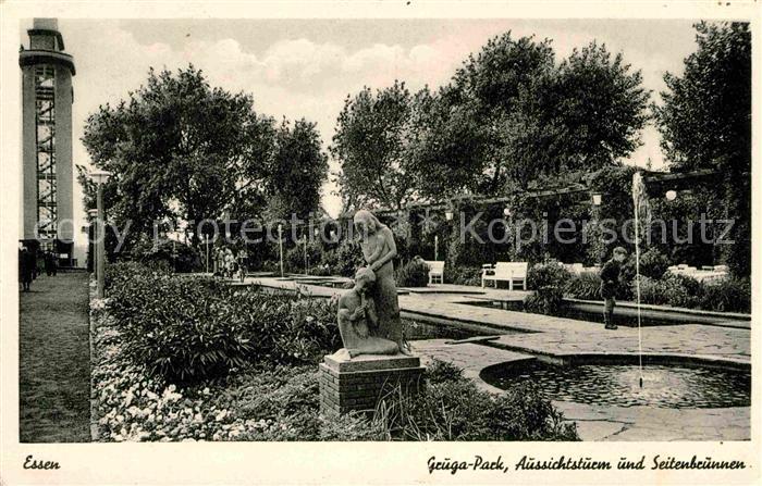 Essen Ruhr Gruga Park Aussichtsturm Seitenbrunnen