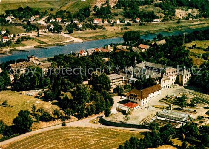 Herstelle Weser Fliegeraufnahme Abtei vom Heiligen Kreuz