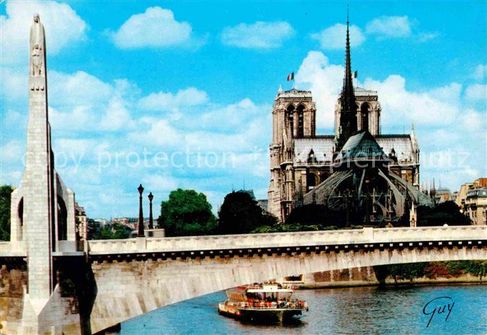 Paris Pont de la Tourrnelle statue Saint-Genevieve