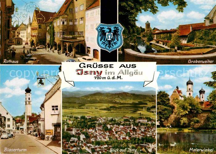 Isny Allgaeu Grabenweiher Blaserturm Rathaus