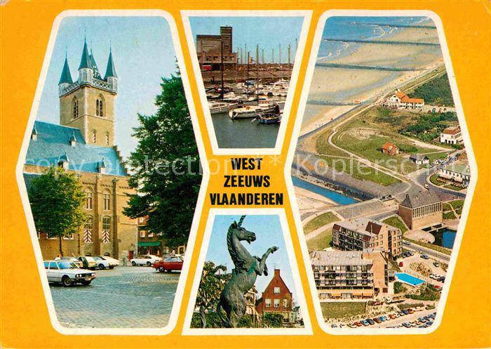 Zeeuws Vlaanderen Rathaus Hafen Skulptur Fliegeraufnahme