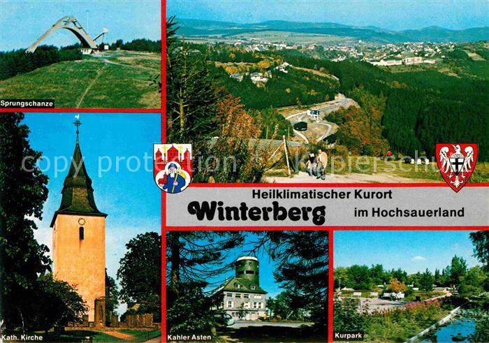 Winterberg Hochsauerland Sprungschanze Panorama Kath Kirche Kahler Asten Kurpark