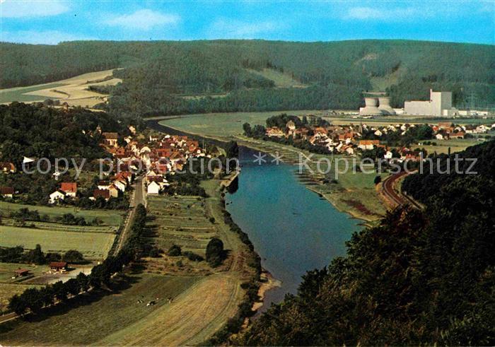Herstelle Weser Fliegeraufnahme mit Tuergassen