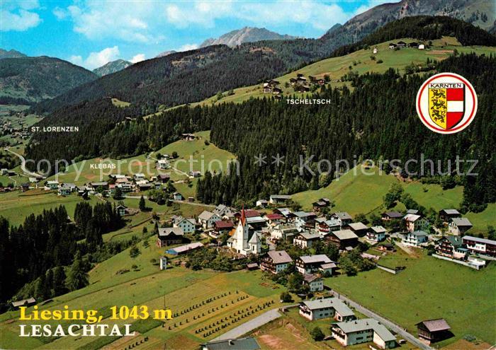 Liesing Kaernten St Lorenzen Klebas Tscheltsch Fliegeraufnahme