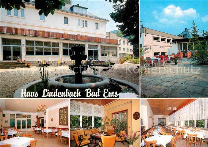 Bad Ems Haus Lindenbach Terrasse Brunnen Gastraeume