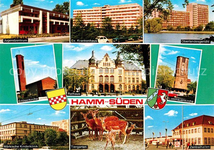 Hamm Westfalen Jugendzentrum Krankenhaus Oberlandesgeriht Erloeserkirche Rathaus