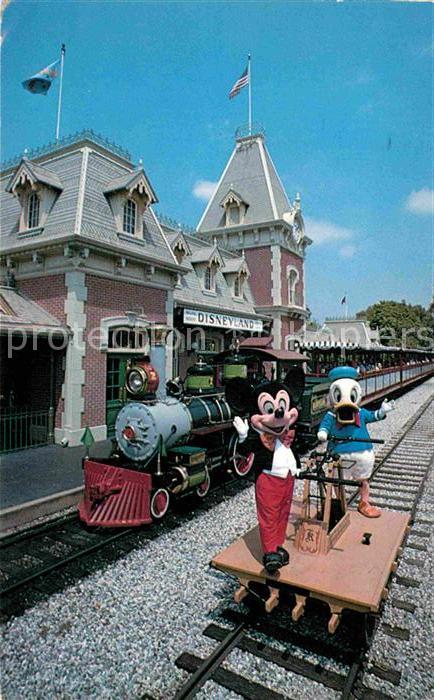Disneyland California Train Station Mickey Donald Duck Railroad Depot