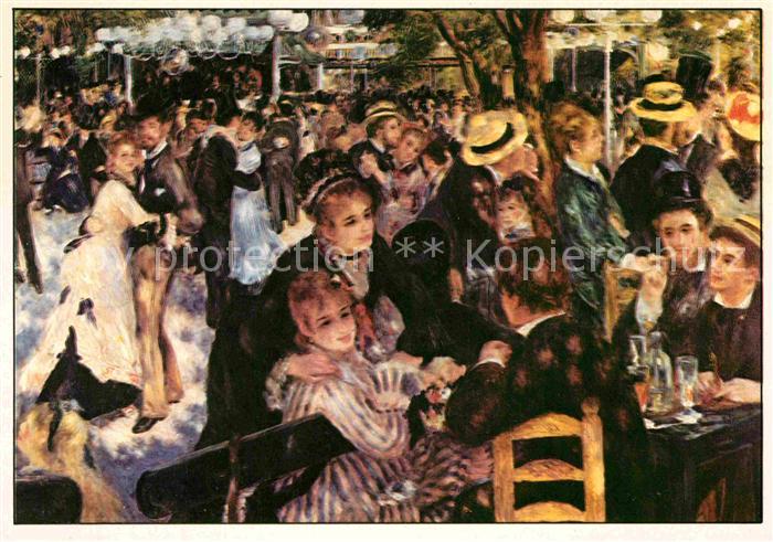 Kuenstlerkarte Pierre-Auguste Renoir Le Moulin de la Galette Impressionismus