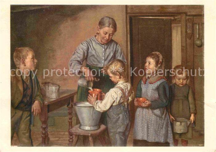 Kuenstlerkarte Friedrich Stirnimann Milchausmessen Pro Infirmis