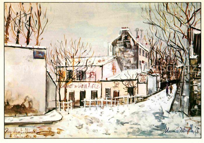 Kuenstlerkarte Maurice Utrillo Montmartre Rue Saint-Vincent 1930