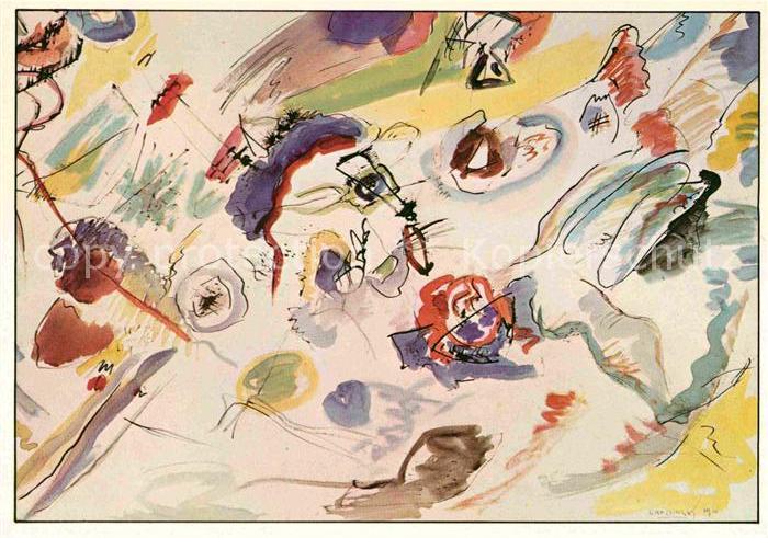 Kuenstlerkarte Wassily Kandinsky Das erste abstrakte Aquarell 1910