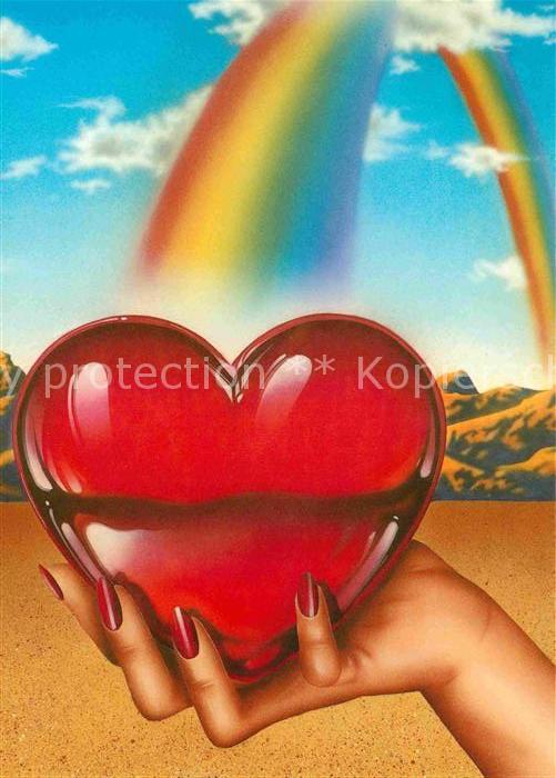 Kuenstlerkarte Layne Karkruff Heart of Glass Regenbogen