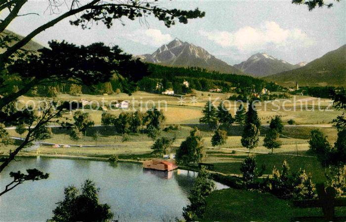Igls Tirol Blick vom Lanserkoepfl auf Lansersee Serles und Habicht Stubaier Alpe