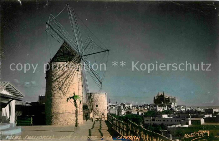 Palma de Mallorca Jack el Negro y la Catedral Windmuehle Kathedrale