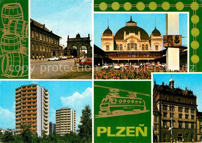 Plzen Pilsen Brana pivovaru Gottwaldovo nadrazi Sidliste Bory Radnice
