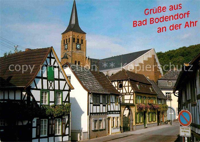 Bad Bodendorf Hauptstrasse mit St Sebastianus Kirche Fachwerkhaeuser