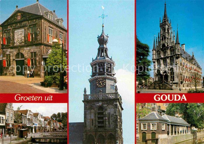 Gouda Altstadt Kanal Kirchturm Stadthaus