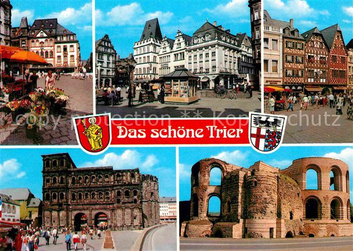 TRIER CITY Marktplatz Altstadt Fachwerhaeuser Porta Nigra Basilika Historische