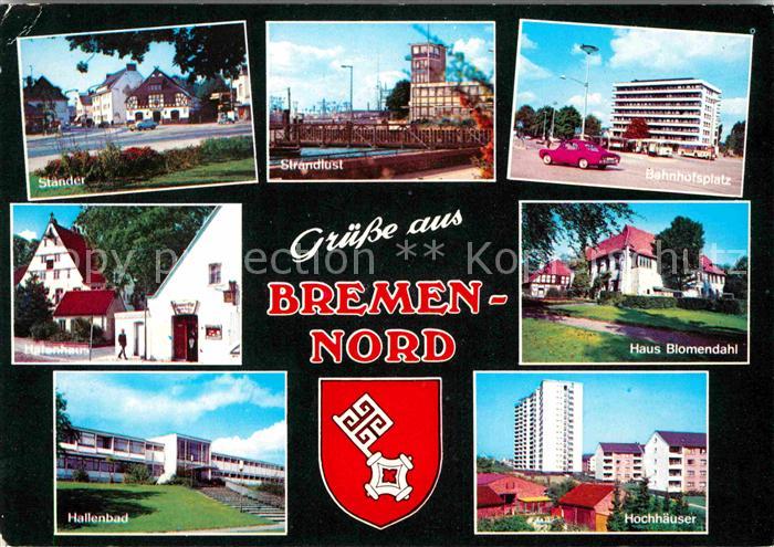 BREMEN CITY Staender Strandlust Bahnhofsplatz Haus Blomendahl Hochhaeuser Halle