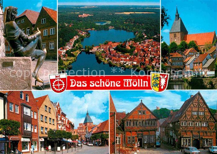 Moelln Lauenburg Teilansichten Luft und Kneippkurort Altstadt Kirche Eulenspiege