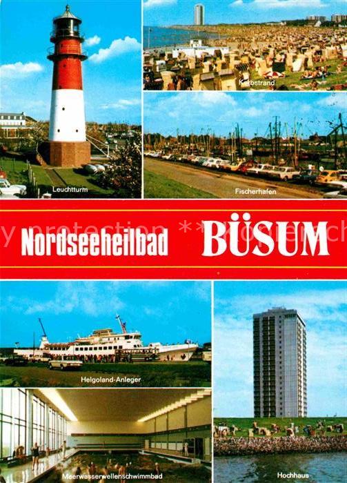 Buesum Nordseebad Leuchtturm Korbstrand Fischerhafen Helgoland Anleger Meerwasse
