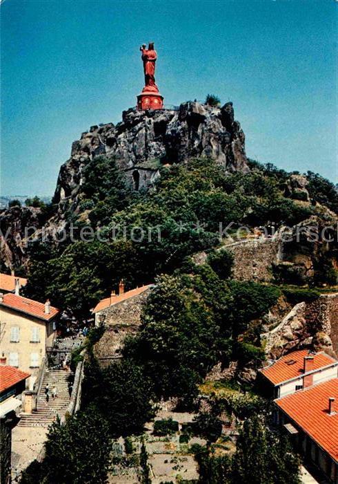 Le Puy-en-Velay Ensemble du Rocher Corneille Statue col