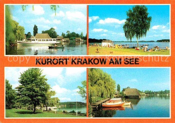 Krakow See Am See Badestrand Zeltplatz Promenade Bootsliegeplatz