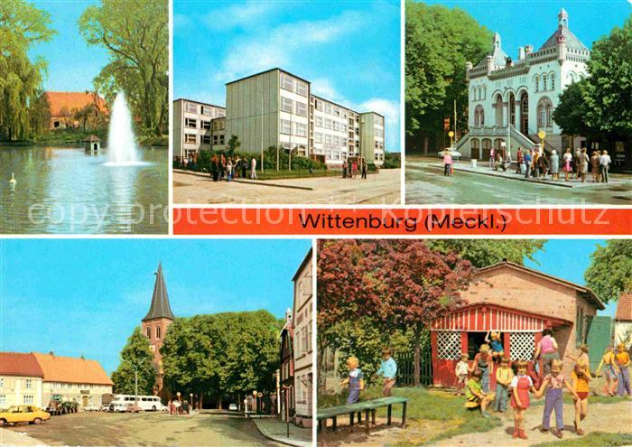 Wittenburg Mecklenburg Schwanenteich Lenin Oberschule Rathaus Markt Kindergarten