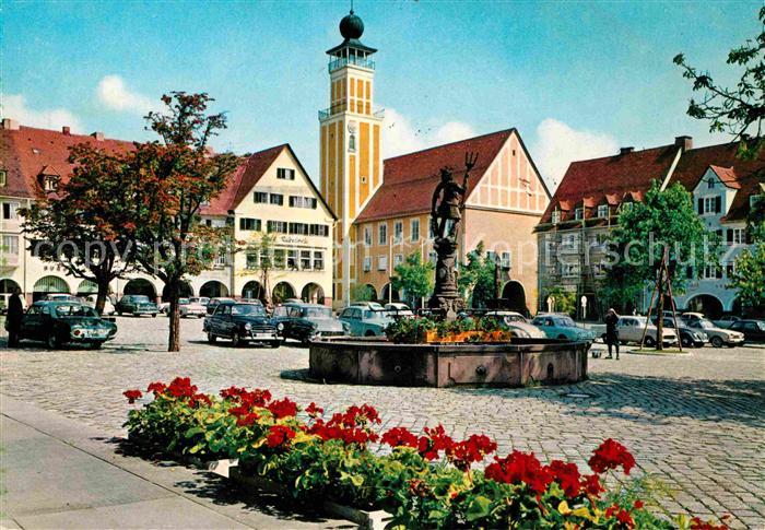 FREUDENSTADT BW Marktplatz Rathaus Neptunbrunnen