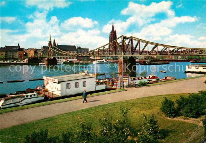 Frankfurt Main Mainpartie am Eisernen Steg mit Dom