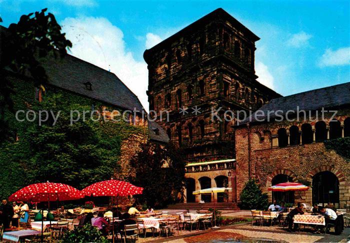 TRIER  CITY Brunnenhof mit Porta Nigra und Simeonstift