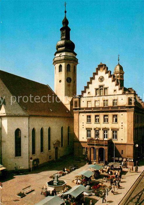 Durlach Marktplatz mit ev Stadtkirche und Rathaus