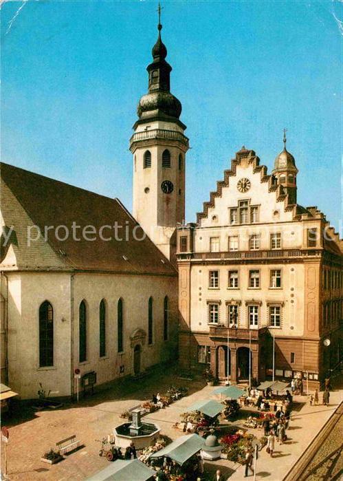 Durlach Marktplatz mit ev Stadtkirche und Rathaus