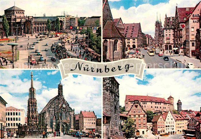NueRNBERG  CITY Bahnhof Kirche Burg