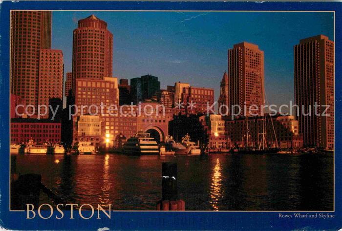Boston Massachusetts Rowes Wharf and Skyline