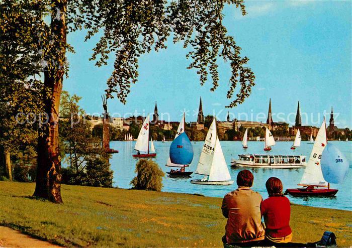 HAMBURG  CITY Aussenalster mit Stadtpanorama